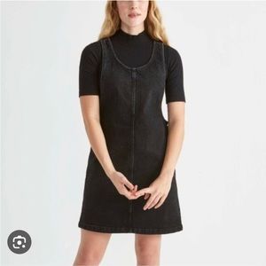 Frank & Oak black denim pinafore dress size small